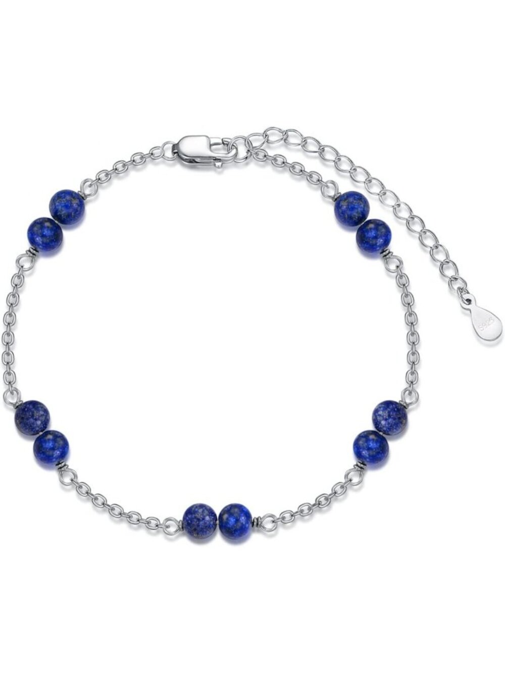 Boho Blue Lapis Lazuli Bracelet for Women | Adjustable Round Gemstone Jewelry